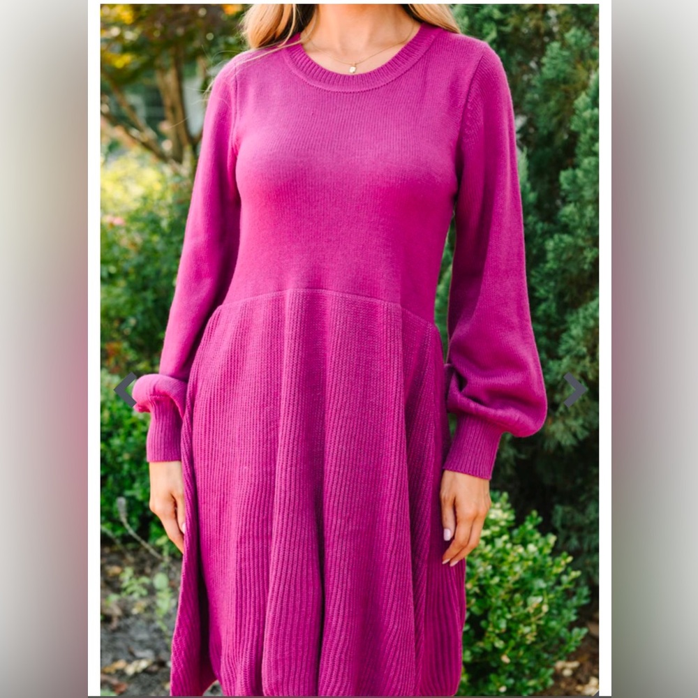 NWT GORGEOUS RASPBERRY SWEATER DRESS - Picture 3 of 6